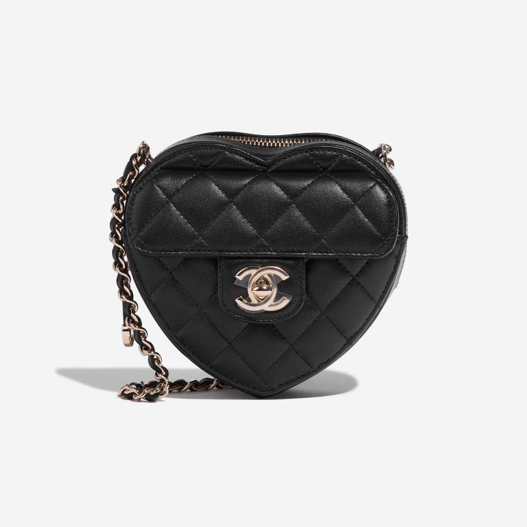 Pre-owned Chanel Tasche Timeless Heart Small Lammleder Schwarz Schwarz Front | Verkaufen Sie Ihre Designer-Tasche auf Saclab.com