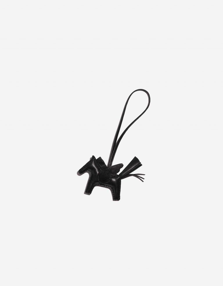 Pre-owned Hermès bag Rodeo Pegasus PM Milo Lamb / Lizard Niloticus Black Black Front | Sell your designer bag on Saclab.com