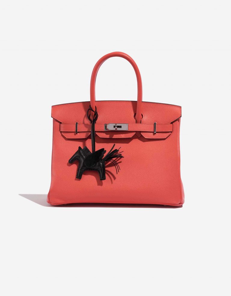 Pre-owned Hermès bag Rodeo Pegasus PM Milo Lamb / Lizard Niloticus Black Black Front | Sell your designer bag on Saclab.com