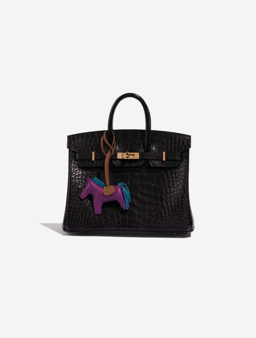 Pre-owned Hermès bag Rodeo PM Milo Lamb Anemone / Blue Izmir / Gold Blue, Brown, Purple Detail | Sell your designer bag on Saclab.com
