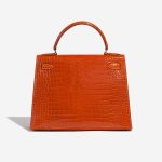 Pre-owned Hermès bag Kelly 28 Porosus Crocodile Orange H Orange Back | Sell your designer bag on Saclab.com