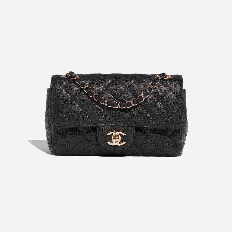 Pre-owned Chanel bag Timeless Mini Rectangular Caviar Black Black Front | Sell your designer bag on Saclab.com