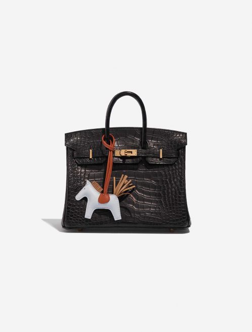 Pre-owned Hermès bag Rodeo PM Milo Lamb Chai / Blue Brume / Cornaline Brown, Orange, White | Sell your designer bag on Saclab.com