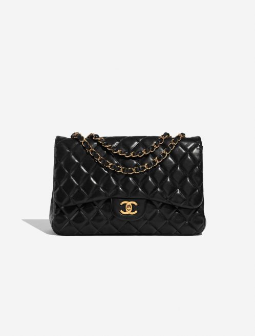 Pre-owned Chanel bag Timeless Jumbo Lamb Black Black Front | Sell your designer bag on Saclab.com