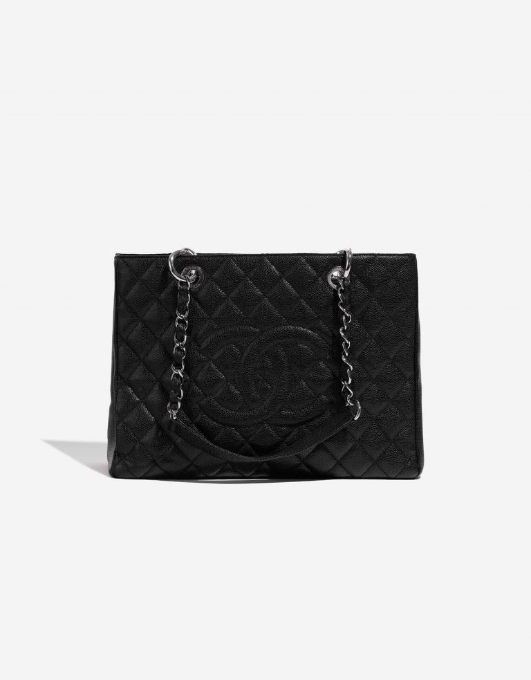 Pre-owned Chanel bag Shopping Tote GST Caviar Black Black Front | Sell your designer bag on Saclab.com