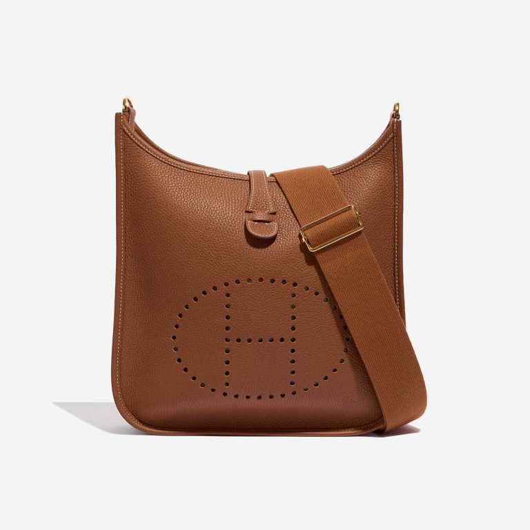 Sac Hermès d'occasion Evelyne 29 Clémence Gold Brown Front | Vendez votre sac de créateur sur Saclab.com