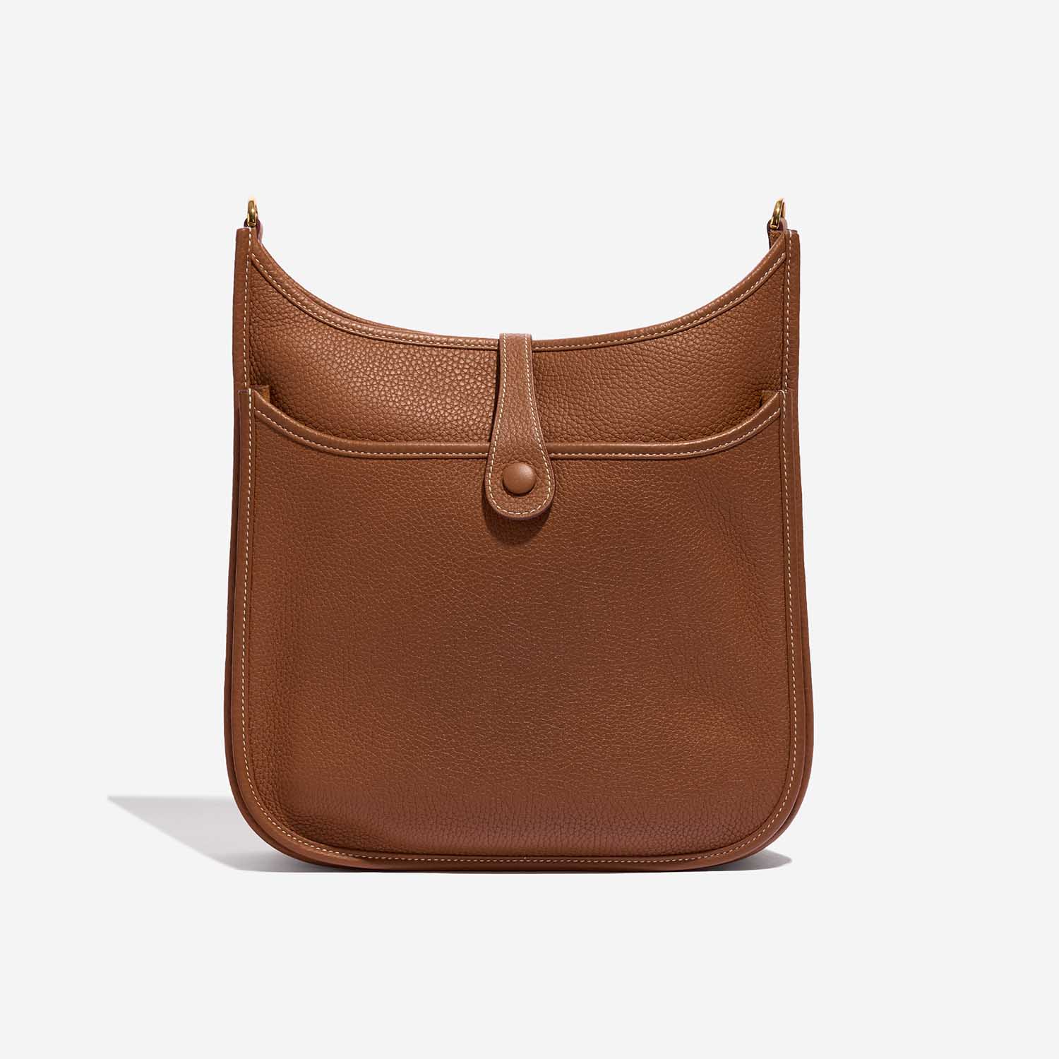 Pre-owned Hermès bag Evelyne 29 Clemence Gold Brown Back | Sell your designer bag on Saclab.com
