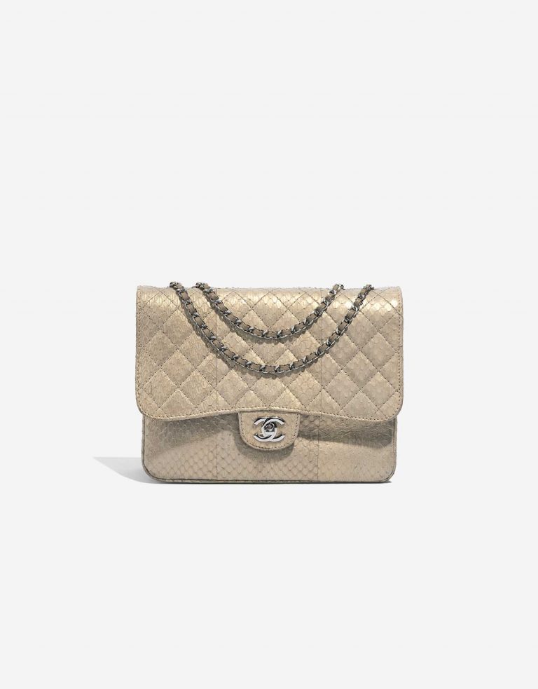 Pre-owned Chanel bag Timeless Medium Python Gold Gold Front | Sell your designer bag on Saclab.com