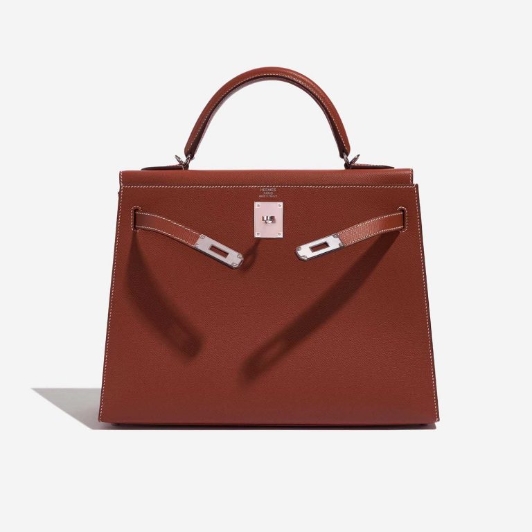 Pre-owned Hermès bag Kelly 32 Epsom Sienne Brown Front Open | Sell your designer bag on Saclab.com