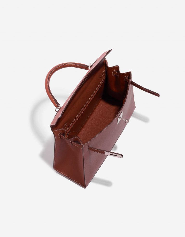 Pre-owned Hermès bag Kelly 32 Epsom Sienne Brown Inside | Sell your designer bag on Saclab.com