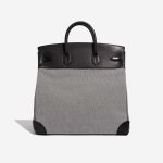 Pre-owned Hermès bag Haut à Courroies 40 Toile Criss / Veau Evergrain Black / Ecru Grey Back | Sell your designer bag on Saclab.com