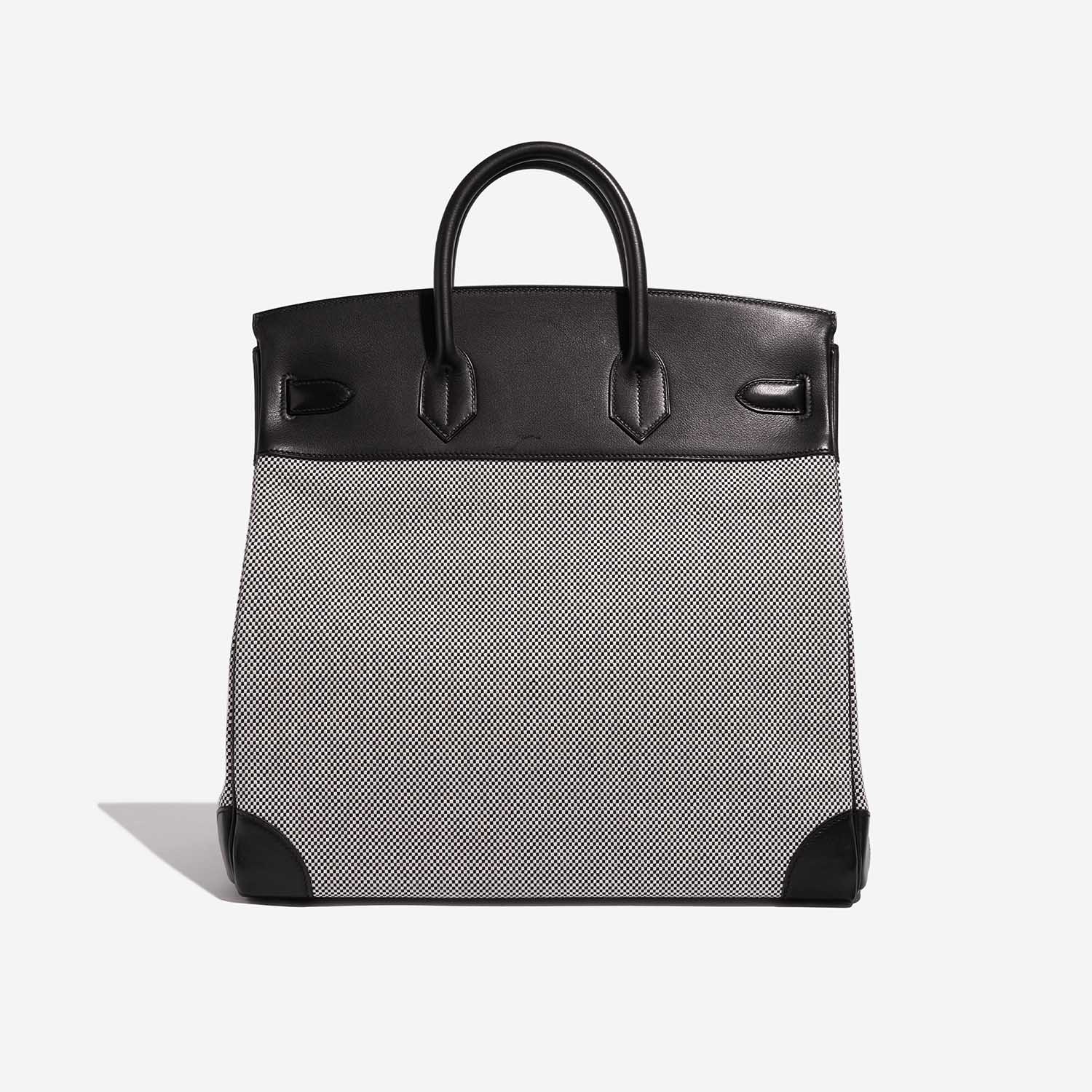 Pre-owned Hermès bag Haut à Courroies 40 Toile Criss / Veau Evergrain Black / Ecru Grey Back | Sell your designer bag on Saclab.com