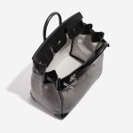 Pre-owned Hermès bag Haut à Courroies 40 Toile Criss / Veau Evergrain Black / Ecru Grey Inside | Sell your designer bag on Saclab.com