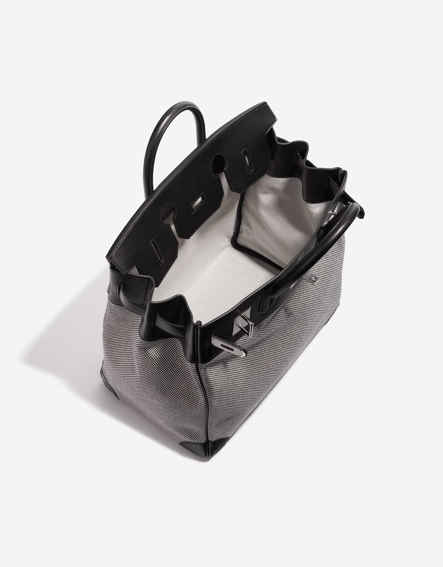 Sac Hermès d'occasion Haut à Courroies 40 Toile Criss / Veau Evergrain Black / Ecru Grey Inside | Vendez votre sac de créateur sur Saclab.com