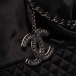 Pre-owned Chanel bag Drawstring Large Satin Black Black Logo | Sell your designer bag on Saclab.com