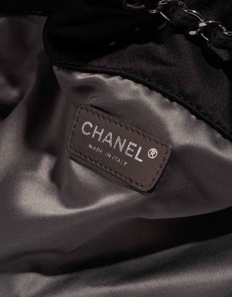 Chanel Drawstring Large Satin Black | SACLÀB