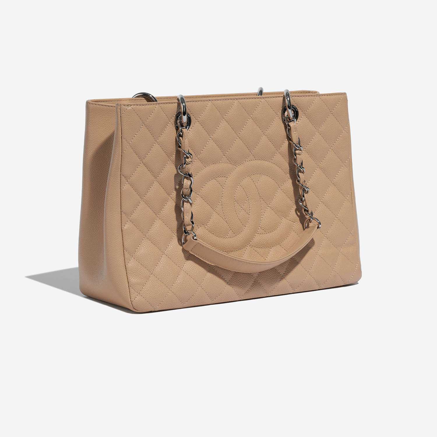Pre-owned Chanel bag Shopping Tote GST Caviar Beige Beige Side Front | Sell your designer bag on Saclab.com