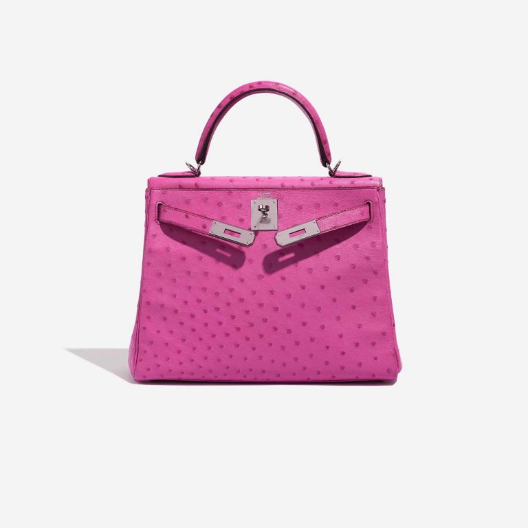 Sac Hermès d'occasion Kelly 28 Autruche Fuchsia Pink Front Open | Vendez votre sac de créateur sur Saclab.com