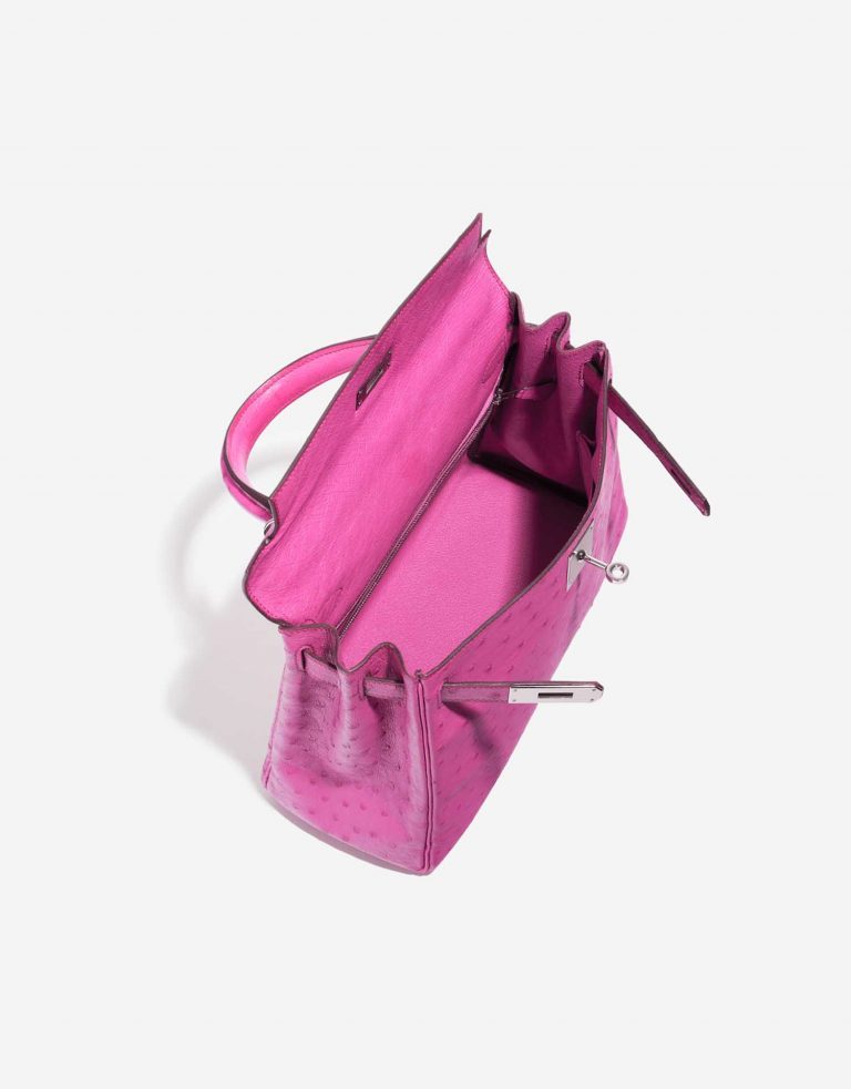 Sac Hermès d'occasion Kelly 28 Autruche Fuchsia Pink Inside | Vendez votre sac de créateur sur Saclab.com