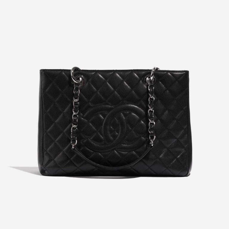 Pre-owned Chanel bag Shopping Tote GST Caviar Black Black Front | Sell your designer bag on Saclab.com