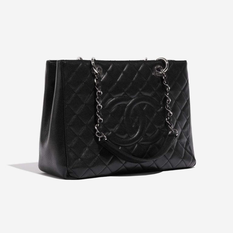 Pre-owned Chanel bag Shopping Tote GST Caviar Black Black Side Front | Sell your designer bag on Saclab.com