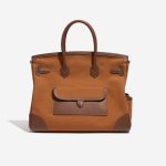 Pre-owned Hermès bag Birkin Cargo 35 Swift / Toile Goeland Marron / Gold Brown Back | Sell your designer bag on Saclab.com