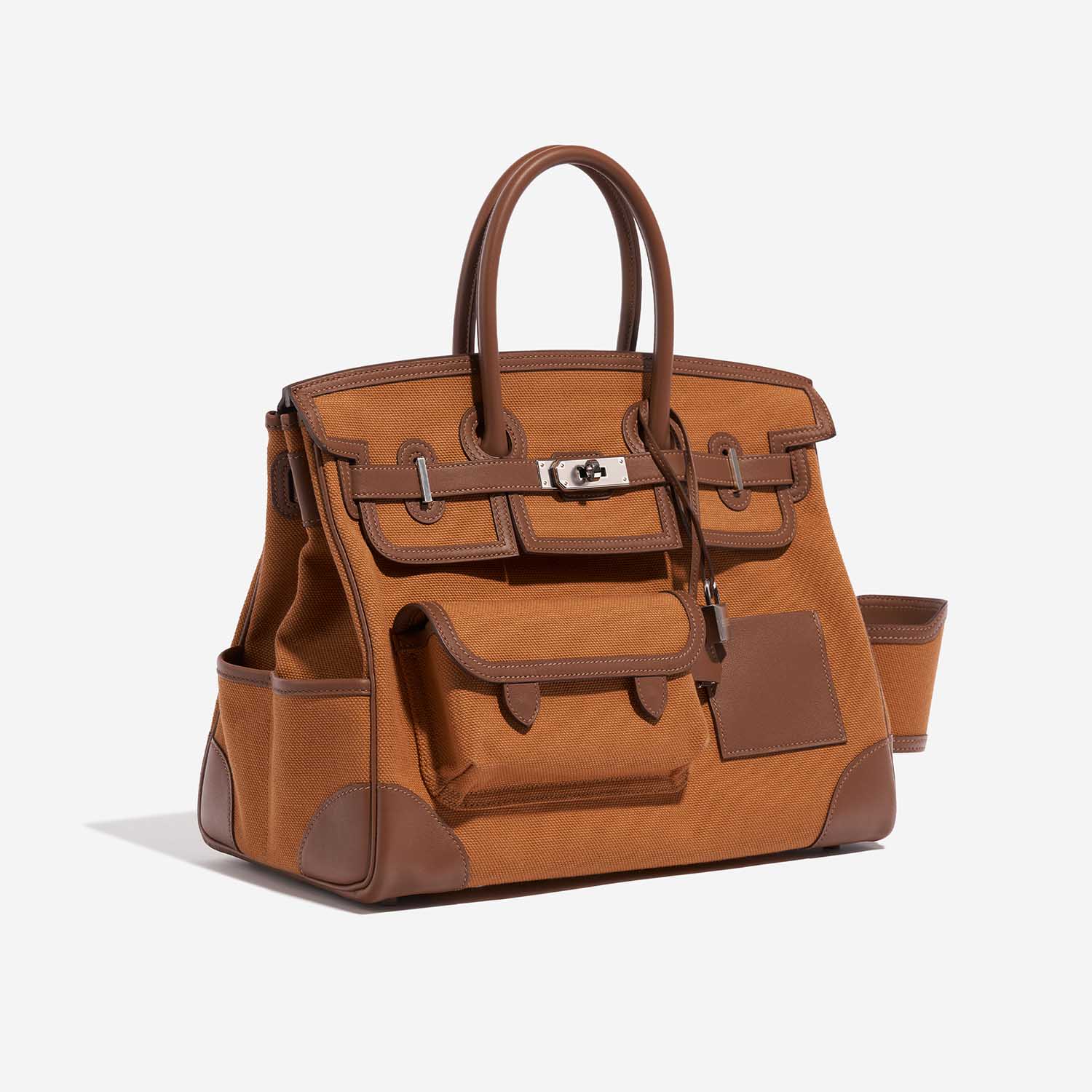 Sac Hermès d'occasion Birkin Cargo 35 Swift / Toile Goeland Marron / Gold Brown Side Front | Vendez votre sac de créateur sur Saclab.com