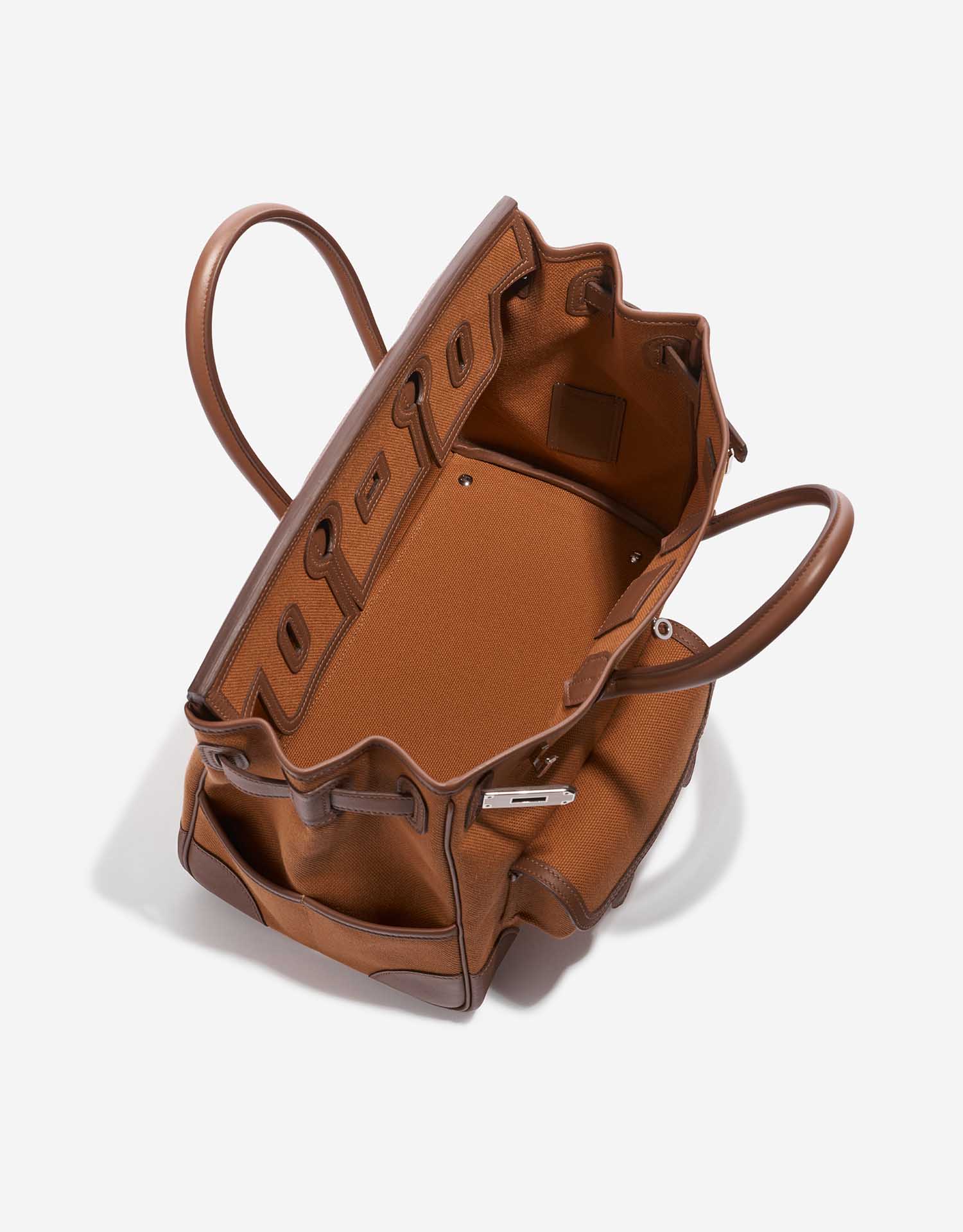 Pre-owned Hermès bag Birkin Cargo 35 Swift / Toile Goeland Marron / Gold Brown Inside | Sell your designer bag on Saclab.com