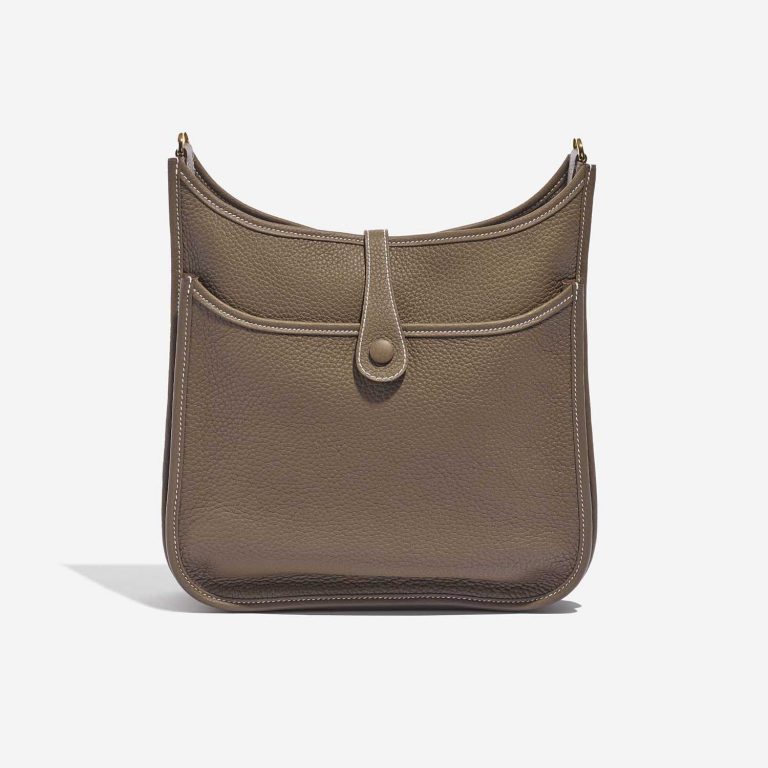 Pre-owned Hermès bag Evelyne 29 Taurillon Clemence Etoupe Beige Back | Sell your designer bag on Saclab.com