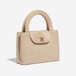 Pre-owned Chanel bag Timeless Handle Medium Silk Beige Beige Side Front | Sell your designer bag on Saclab.com