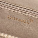 Pre-owned Chanel bag Timeless Handle Medium Silk Beige Beige Logo | Sell your designer bag on Saclab.com