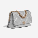 Pre-owned Chanel bag 19 Maxi Lamb Silver Silver Side Front | Sell your designer bag on Saclab.com