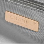 Pre-owned Chanel bag 19 Maxi Lamb Silver Silver Logo | Sell your designer bag on Saclab.com
