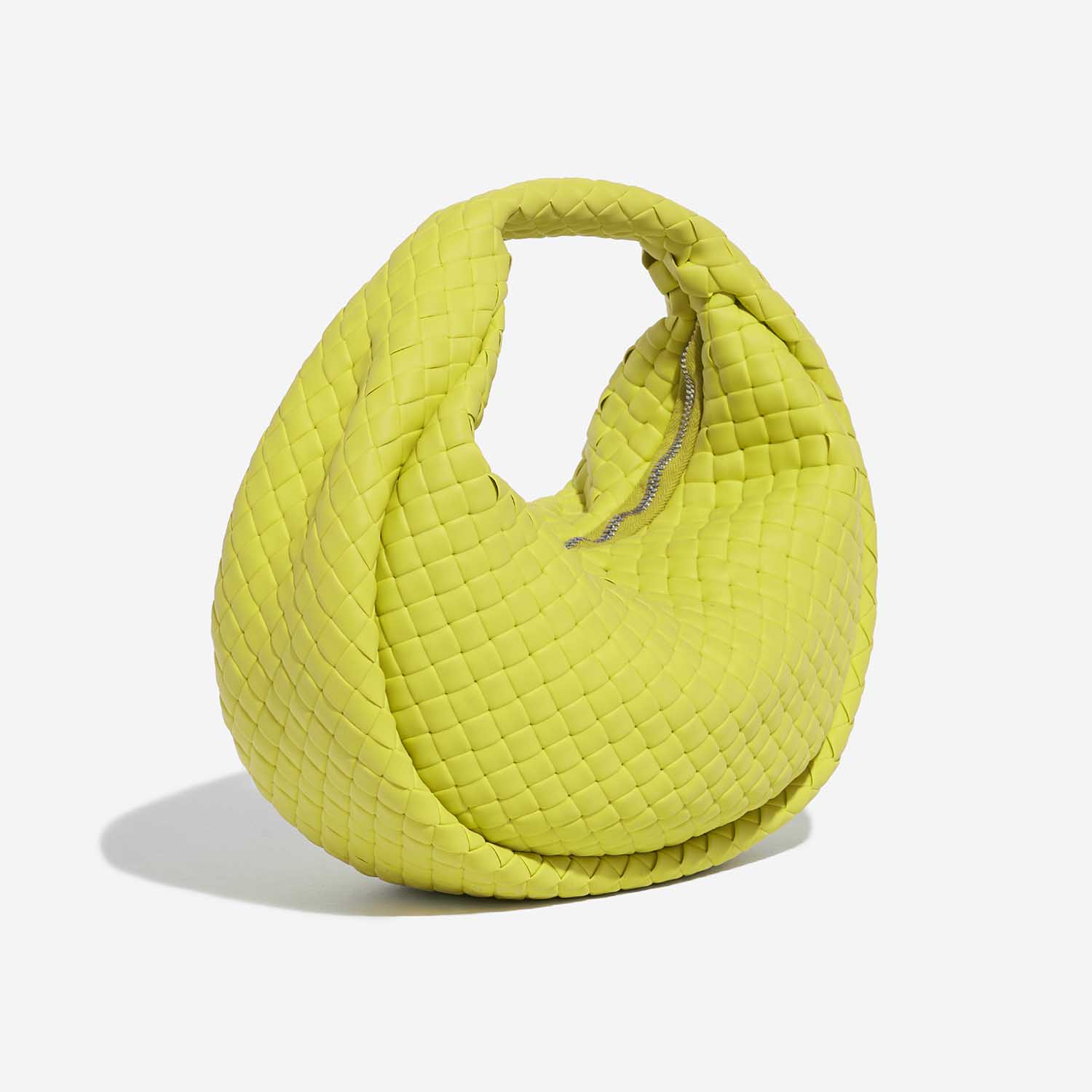 Pre-owned Bottega Veneta bag Padded Jodie Mini Rubber Vert Kiwi Green Side Front | Sell your designer bag on Saclab.com