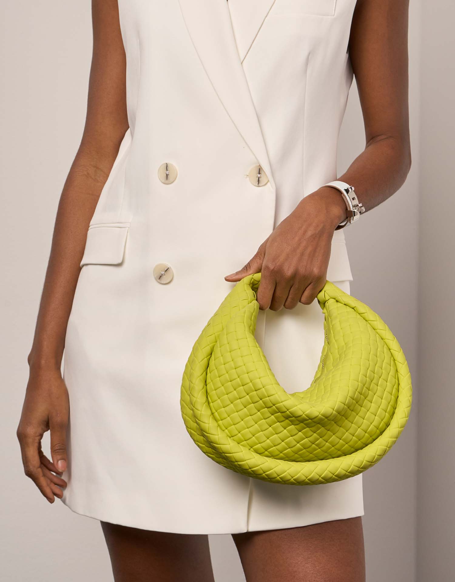 Pre-owned Bottega Veneta bag Padded Jodie Mini Rubber Vert Kiwi Green Model | Sell your designer bag on Saclab.com