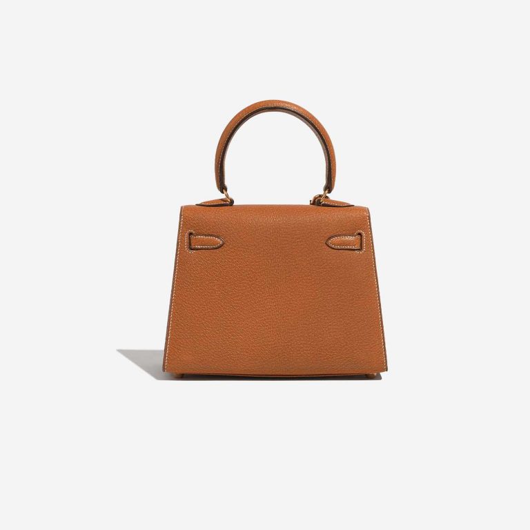 Pre-owned Hermès bag Kelly Mini Porc Gold Brown Back | Sell your designer bag on Saclab.com