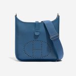 Pre-owned Hermès bag Evelyne 33 Clemence Bleu Agathe Blue Front | Sell your designer bag on Saclab.com