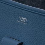 Pre-owned Hermès bag Evelyne 33 Clemence Bleu Agathe Blue Logo | Sell your designer bag on Saclab.com