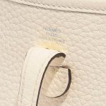 Pre-owned Hermès bag Evelyne 16 Taurillon Clemence Nata / White Beige, White Logo | Sell your designer bag on Saclab.com