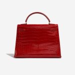 Pre-owned Hermès bag Kelly 32 Niloticus Crocodile Braise Red Back | Sell your designer bag on Saclab.com