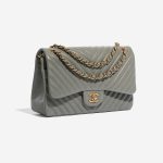 Pre-owned Chanel bag Timeless Jumbo Lamb Grey Grey Side Front | Sell your designer bag on Saclab.com