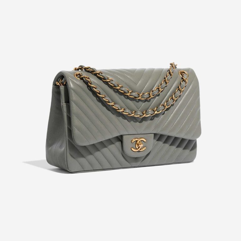 Sac Chanel d'occasion Timeless Jumbo Lamb Grey Grey Side Front | Vendez votre sac de créateur sur Saclab.com