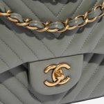 Pre-owned Chanel bag Timeless Jumbo Lamb Grey Grey Closing System | Sell your designer bag on Saclab.com