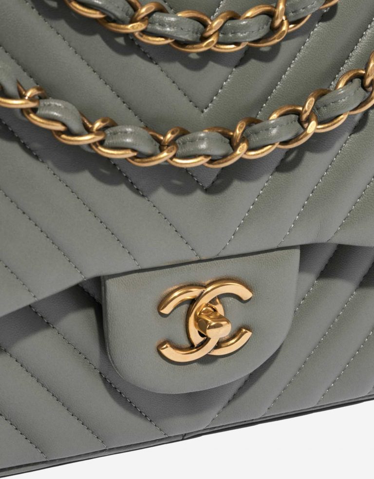 Sac Chanel d'occasion Timeless Agneau Jumbo Gris Gris Système de fermeture | Vendez votre sac de créateur sur Saclab.com