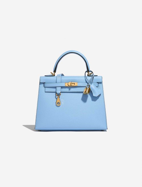 Pre-owned Hermès bag Kelly 25 Epsom Blue Celeste Blue Front | Sell your designer bag on Saclab.com