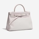 Pre-owned Hermès bag Kelly Flat 35 Swift Rose Dragee Pink, Rose Side Front | Sell your designer bag on Saclab.com