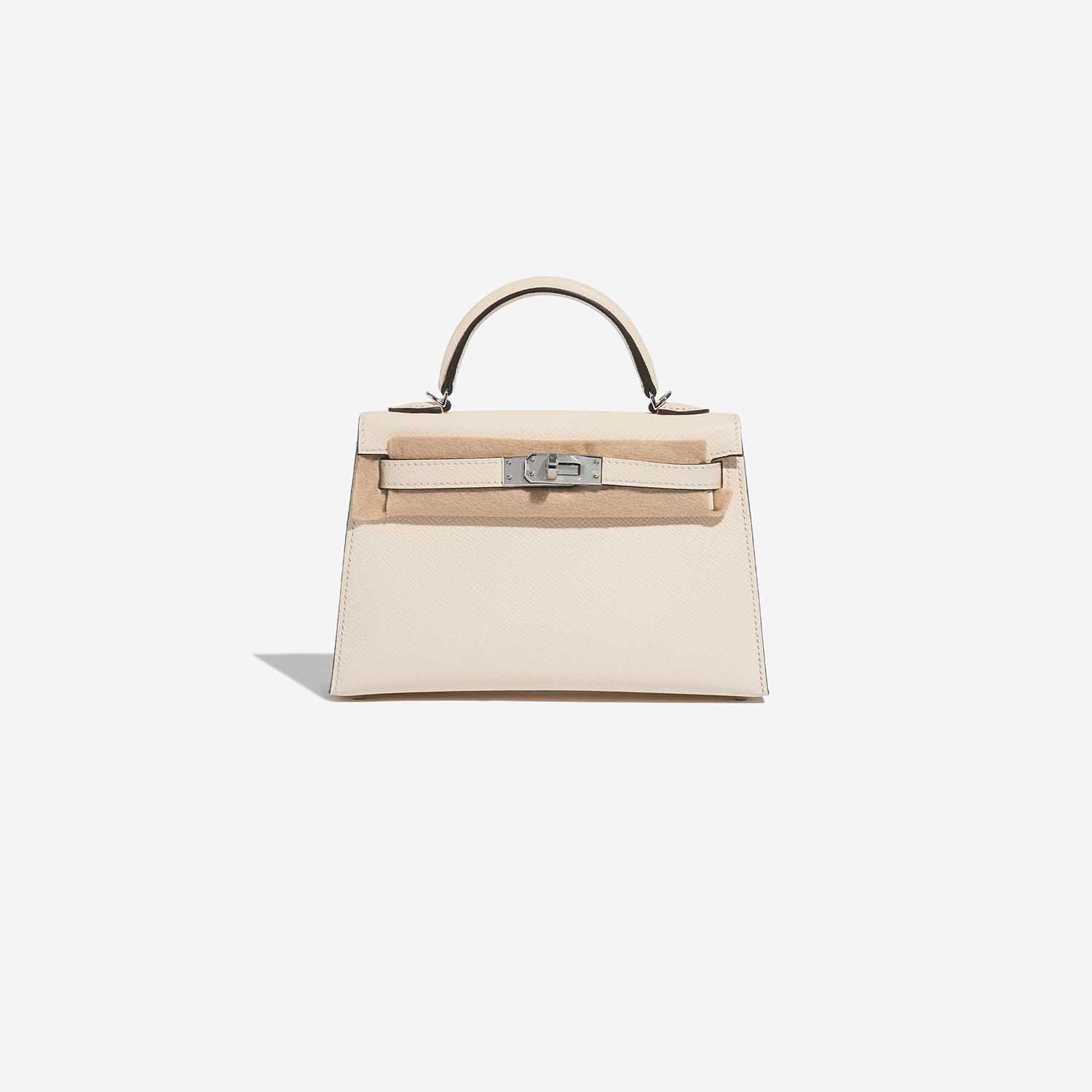 Pre-owned Hermès Tasche Kelly Mini Epsom Nata Beige Front Velt | Verkaufen Sie Ihre Designer-Tasche auf Saclab.com