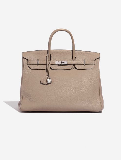 Pre-owned Hermès Tasche Birkin 40 Clemence Gris Tourterelle Grau Front | Verkaufen Sie Ihre Designer-Tasche auf Saclab.com