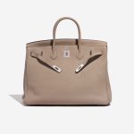 Pre-owned Hermès bag Birkin 40 Clemence Gris Tourterelle Grey Front Open | Sell your designer bag on Saclab.com