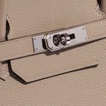 Pre-owned Hermès bag Birkin 40 Clemence Gris Tourterelle Grey Closing System | Sell your designer bag on Saclab.com